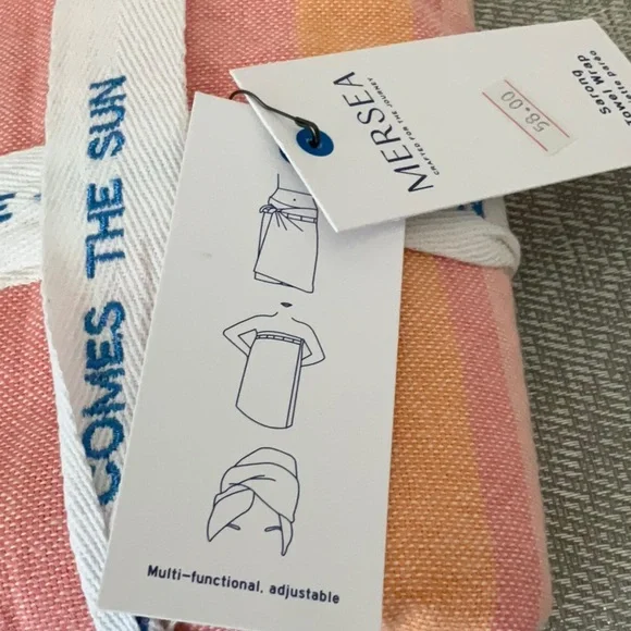 Pink and Orange Sarong Towel - Picture 3 of 5